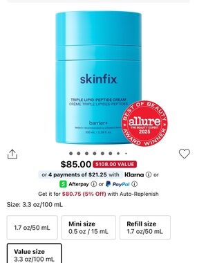 Skinfix Triple Lipid-Peptide Cream Moisturizer — Blue